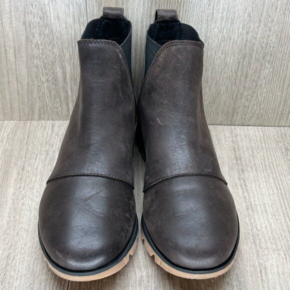 Sorel Boots Womens 7.5 Harlow Chelsea Ankle Waterproof Leather Brown NL3726-205 - Picture 5 of 12